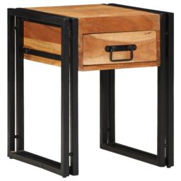 Berkfield Home Side Table 40x40x50 cm Solid Wood Acacia in Brown - Size: 40 x 40 x 50 cm - thumbnail 3