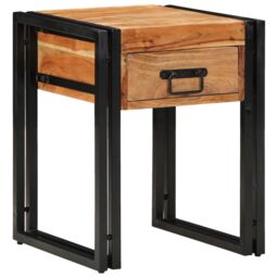 Berkfield Home Side Table 40x40x50 cm Solid Wood Acacia in Brown - Size: 40 x 40 x 50 cm - thumbnail 1