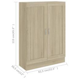 Berkfield Home Classic Book Cabinet Sonoma Oak 82.5x30.5x115 cm Engineered Wood in Light Tan - thumbnail 8