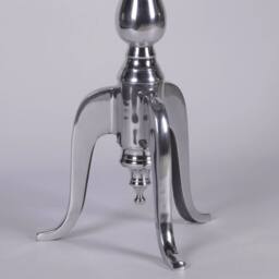 PAWNORA Metal Round Side Occasional Table in Silver - thumbnail 3
