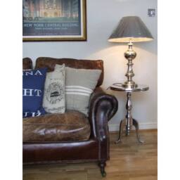 PAWNORA Metal Round Side Occasional Table in Silver - thumbnail 4