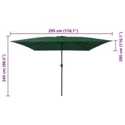 Berkfield Home Square Garden Parasol 295x245 cm Green - thumbnail 7