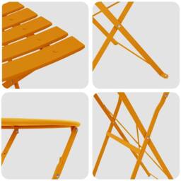 Berkfield Home 3-Piece Folding Bistro Set in Mustard Yellow Steel - thumbnail 8