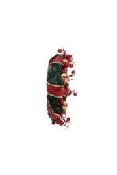Ribbon Glowing Flower Wreath Hanging Christmas Decoration in Red - thumbnail 5