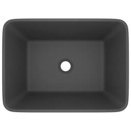 Berkfield Home Luxury Wash Basin Matt Dark Grey 41x30x12 cm Ceramic - Size: 41 x 30 x 12 cm - thumbnail 3