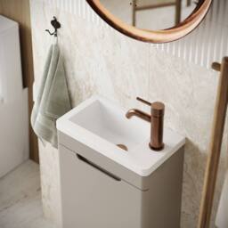Bathroom Kingdom Acerra Soft Coffee Cloakroom Vanity Basin 400mm in Taupe - thumbnail 2