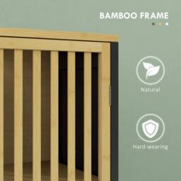 Wyld Haus Rotove Bamboo Style Under Sink Bathroom Cabinet Cut Out Front in Black - thumbnail 8