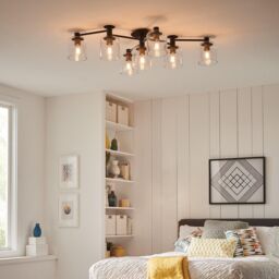 Netlighting Hinkley Axel Multi Arm Semi Flush Ceiling Lamp Black with Heritage Brass - thumbnail 5