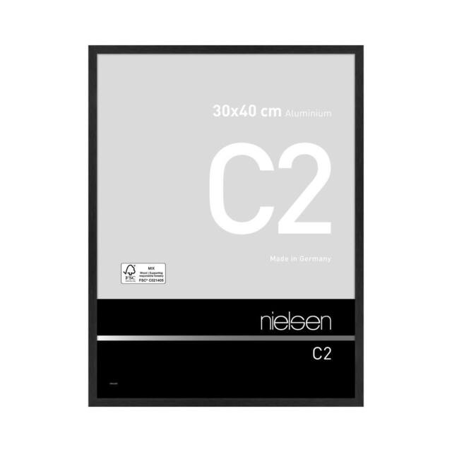 nielsen C2 Aluminium Picture Frame 30x40cm - Float Glass & Push/Turn Clips in Black - Size: 30x40 cm - image 1
