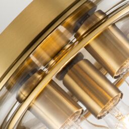 Netlighting Quoizel Whistling Bowl Semi Flush Ceiling Light Brushed Brass IP44 in Yellow - thumbnail 4