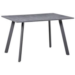 HOMCOM Modern Rectangular Dining Table Indoor Metal Legs Spacious Tabletop in Grey - thumbnail 2