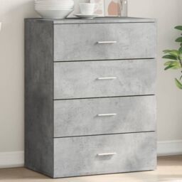 Berkfield Home Sideboard Concrete Grey 60x39x80 cm Engineered Wood - Size: 60 x 39 x 80 cm - thumbnail 1