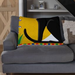 Benjamin Tate Design Illustration Of Black Egyptian Cats With Papyrus Blanket in Natural - Size: 120 cm x 150 cm - thumbnail 2