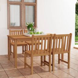 Berkfield Home Beautiful 5 Piece Garden Dining Set Solid Teak Wood in Brown - thumbnail 2