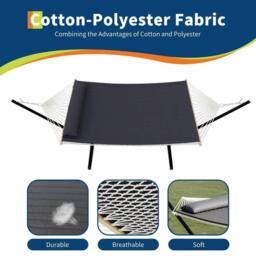 VOGREX Hammock W/Stand 450lb Capacity Steel Frame in Grey - thumbnail 4