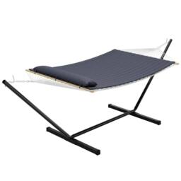 VOGREX Hammock W/Stand 450lb Capacity Steel Frame in Grey - thumbnail 1