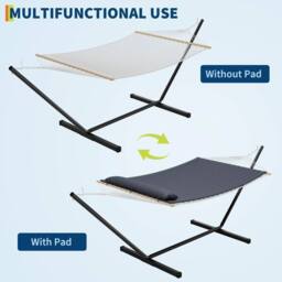 VOGREX Hammock W/Stand 450lb Capacity Steel Frame in Grey - thumbnail 2