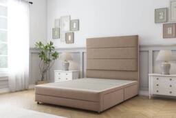 "Sloomy Monaco Plush Divan Base 2 Drawers -54"" Headboard & 12"" Footboard in Taupe - Size: Single" - thumbnail 1