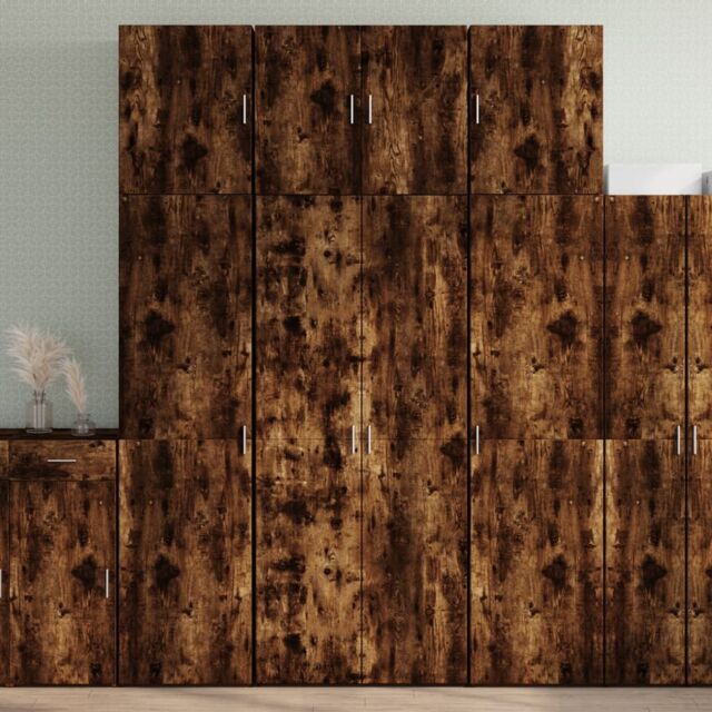 Berkfield Home Highboard Smoked Oak 80x42.5x249 cm Engineered Wood in Brown - image 1