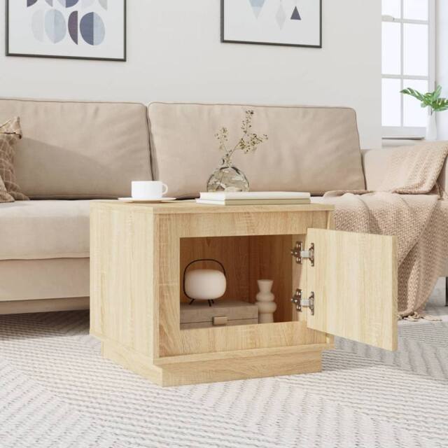 Berkfield Home Decorative Coffee Table Sonoma Oak 51x50x44 cm Engineered Wood in Light Brown - Size: 51 x 50 x 44 cm - image 1