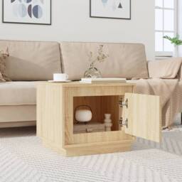 Berkfield Home Decorative Coffee Table Sonoma Oak 51x50x44 cm Engineered Wood in Light Brown - Size: 51 x 50 x 44 cm - thumbnail 1
