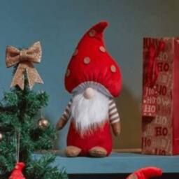 Samuel Alexander 50cm Red Soft Festive Porta-Bella Christmas Mushroom Gonk Decoration - thumbnail 2