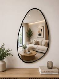 SPOT ON DEALZ Black Framed Pebble Mirror - thumbnail 7