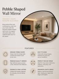 SPOT ON DEALZ Black Framed Pebble Mirror - thumbnail 4