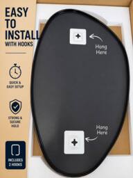 SPOT ON DEALZ Black Framed Pebble Mirror - thumbnail 2