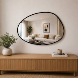 SPOT ON DEALZ Black Framed Pebble Mirror - thumbnail 1