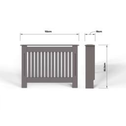 FWStyle Vertical Slat Medium Grey Radiator Cover (H) 82.3 (W) 112cm (D) 19cm - thumbnail 5