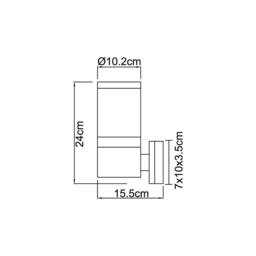 Netlighting Xeloo Outdoor Modern Wall Lamp Silver Glossy IP44 1x E27 - thumbnail 5