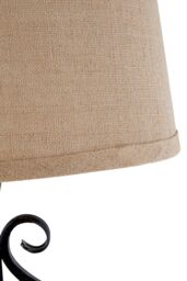 Orsina Black Decorative Table Lamp, Curled Metal Frame Lamp With Neutral Fabric Shade, Luxe Sculptural Desk Light - thumbnail 2
