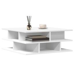 Berkfield Home Decorative Coffee Table White 70x70x29 cm Engineered Wood - Size: 70 x 70 x 29 cm - thumbnail 4
