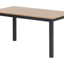 Wyld and Coco Outdoor Coffee Table Plastic Wood Top Black Powder Coat Aluminium in Brown - thumbnail 2