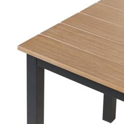 Wyld and Coco Outdoor Coffee Table Plastic Wood Top Black Powder Coat Aluminium in Brown - thumbnail 5