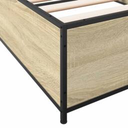 Berkfield Home Durable Bed Frame without Mattress Sonoma Oak 75x190 cm Small Single in Light Tan - thumbnail 7