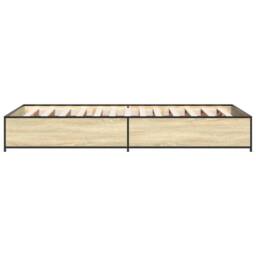 Berkfield Home Durable Bed Frame without Mattress Sonoma Oak 75x190 cm Small Single in Light Tan - thumbnail 5