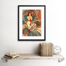 "Artery8 Mucha Nouveau Woman Floral Artwork Home Decor 12x16"" Framed Art Print - Size: W12"" x H16""" - thumbnail 2