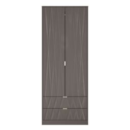 Ready Assembled 2 U Washington 2 Door Robe 2 Drawer Robe (Ready Assembled) in Dark Grey - Size: Large - thumbnail 2