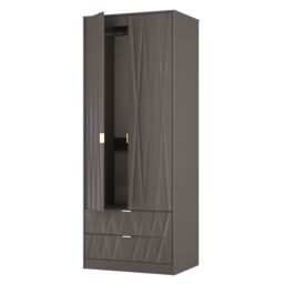 Ready Assembled 2 U Washington 2 Door Robe 2 Drawer Robe (Ready Assembled) in Dark Grey - Size: Large - thumbnail 6