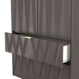 Ready Assembled 2 U Washington 2 Door Robe 2 Drawer Robe (Ready Assembled) in Dark Grey - Size: Large - thumbnail 7