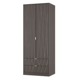 Ready Assembled 2 U Washington 2 Door Robe 2 Drawer Robe (Ready Assembled) in Dark Grey - Size: Large - thumbnail 4