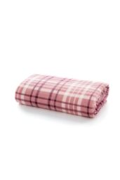 Deyongs Snuggle Check Throw Blanket 140x180cm - Super Soft Coral Fleece - Printed Plaid Design - 1846 in Pink - Size: 140 cm x 180 cm - thumbnail 2