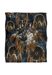 JQ Licensing Rs-Jp Dreamcatcher Wolf Silky Touch Super Soft Throw Blanket 152 X 127 cm in White - thumbnail 1