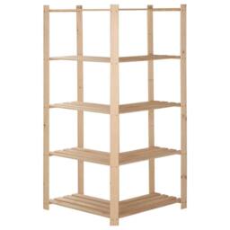 Berkfield Home Durable 5-Tier Storage Corner Rack 82.5x82.5x170 cm Solid Pinewood in Light Tan - thumbnail 4