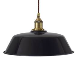 SE Home Navy Blue Chancery Pendant Light - Antique Brass - Brown Twisted - thumbnail 1