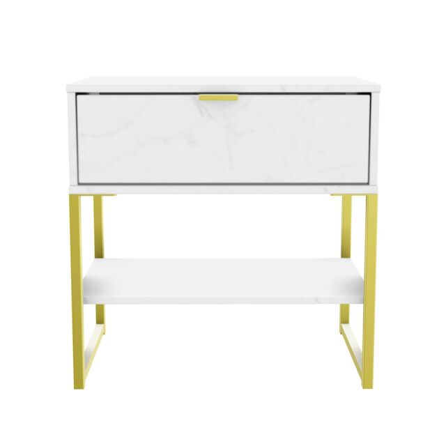 Ready Assembled 2 U Tamworth Single 1 Drawer Bedside Cabinet (Ready Assembled) in Off-White - image 1