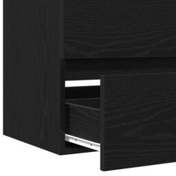 Berkfield Home Sink Cabinet with Built-in Basin Black Oak Engineered Wood - thumbnail 9