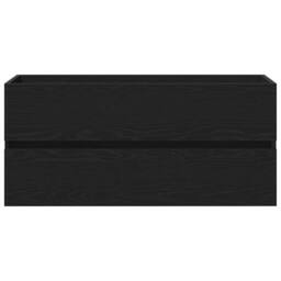 Berkfield Home Sink Cabinet with Built-in Basin Black Oak Engineered Wood - thumbnail 8